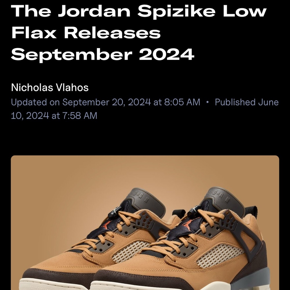 Jordan Spizike Low in Tan and Black